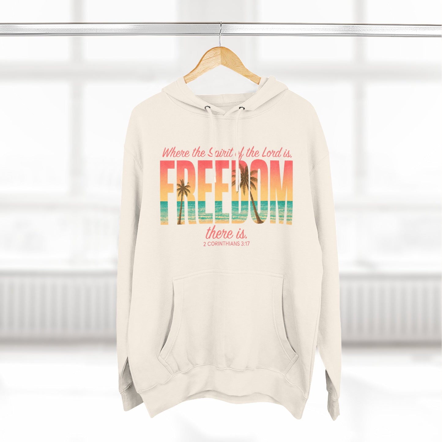 Freedom Hoodie — "The Spirit of the Lord" Faith Surf Beach Hoodie