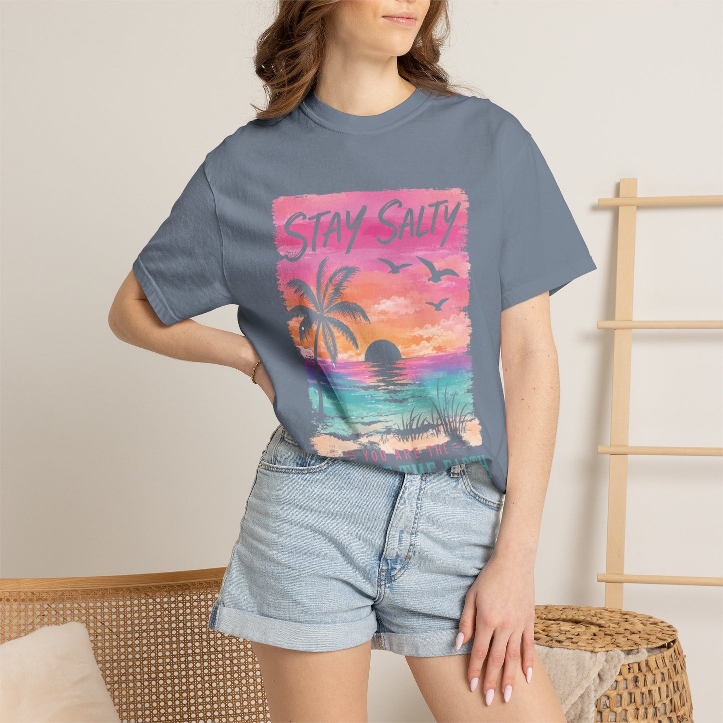 Stay Salty Bible Verse Beach T-Shirt — "You Are the Salt of the Earth" (Matthew 5:13)