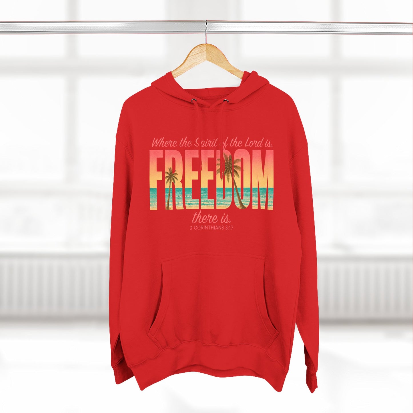 Freedom Hoodie — "The Spirit of the Lord" Faith Surf Beach Hoodie