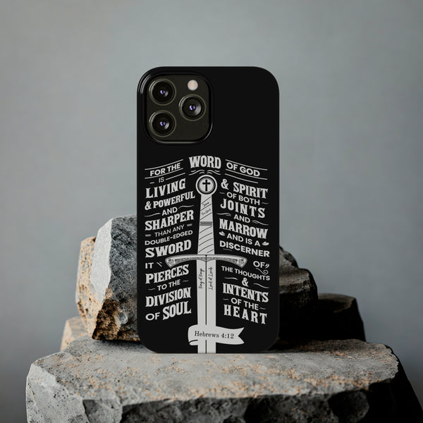 Hebrews 4:12 - The Word of God is Living & Powerful iPhone Case Hover