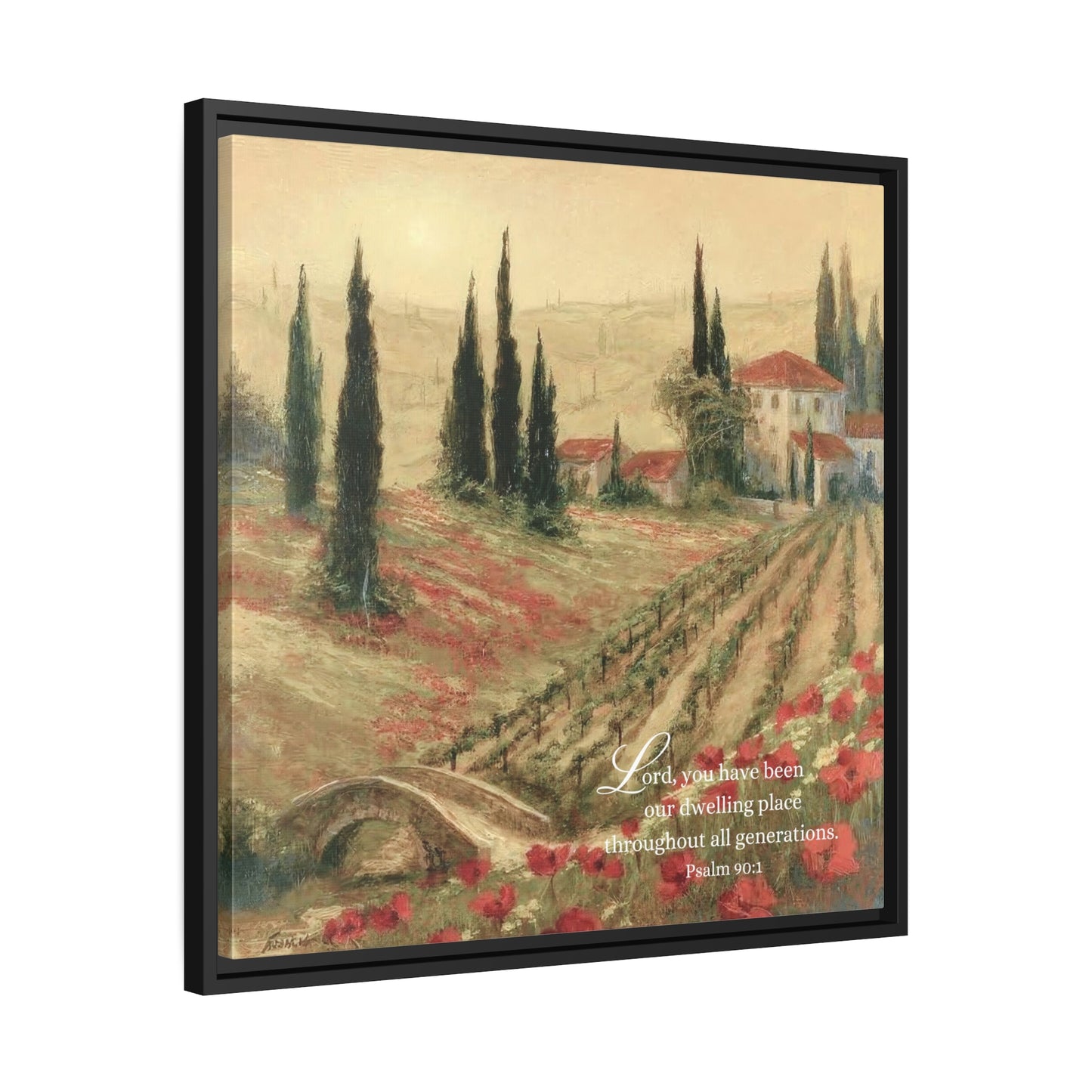 Psalm Scripture Canvas with Frame - Psalm 90 Lord | Tuscany Painting Print on Canvas