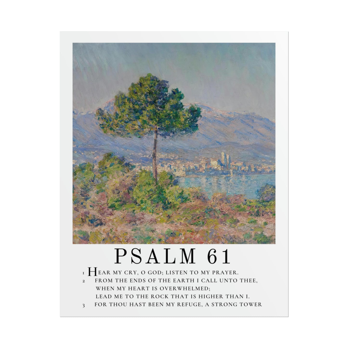 Lead Me to The Rock - Psalm 61 | Claude Monet Art with Psalm Scripture - Unframed Art Print