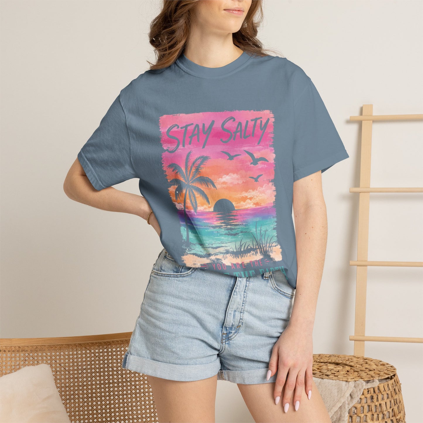 Stay Salty Bible Verse Beach T-Shirt — "You Are the Salt of the Earth" (Matthew 5:13)