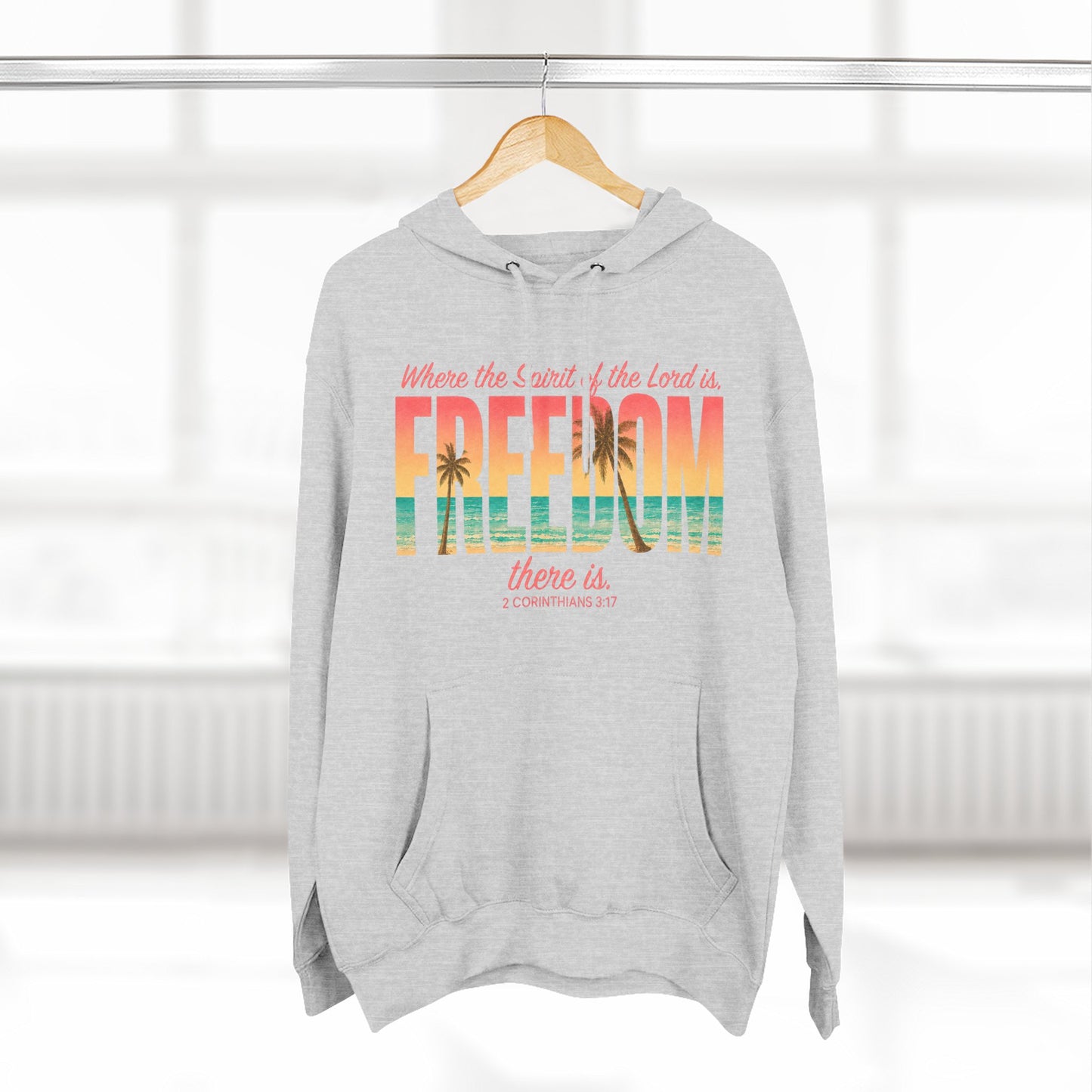 Freedom Hoodie — "The Spirit of the Lord" Faith Surf Beach Hoodie