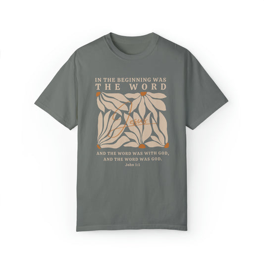 Jesus Shirt - In The Beginning Was The Word - John 1:1 Christian Shirt | Comfort Colors Shirt | Scripture Bible Verse T-Shirt