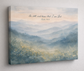 Smoky Mountains Watercolor Bible Verse Canvas — Stretched Matte Canvas