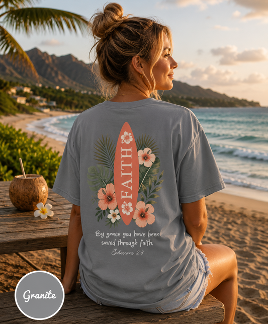 Saved By Grace Through Faith Shirt - Aloha Faith T-Shirt