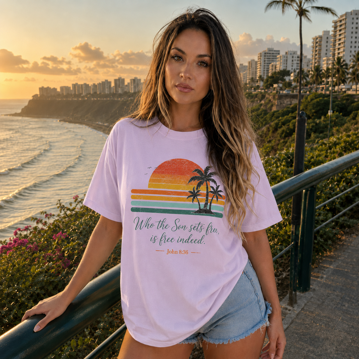 Free Indeed Christian T-Shirt – John 8:36 Bible Verse