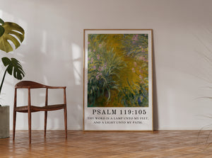 Thy Word Is a Lamp to My Feet and Light to My Path - Psalm 119:105 | Vintage Claude Monet Art with Psalm Scripture - Unframed Art Print