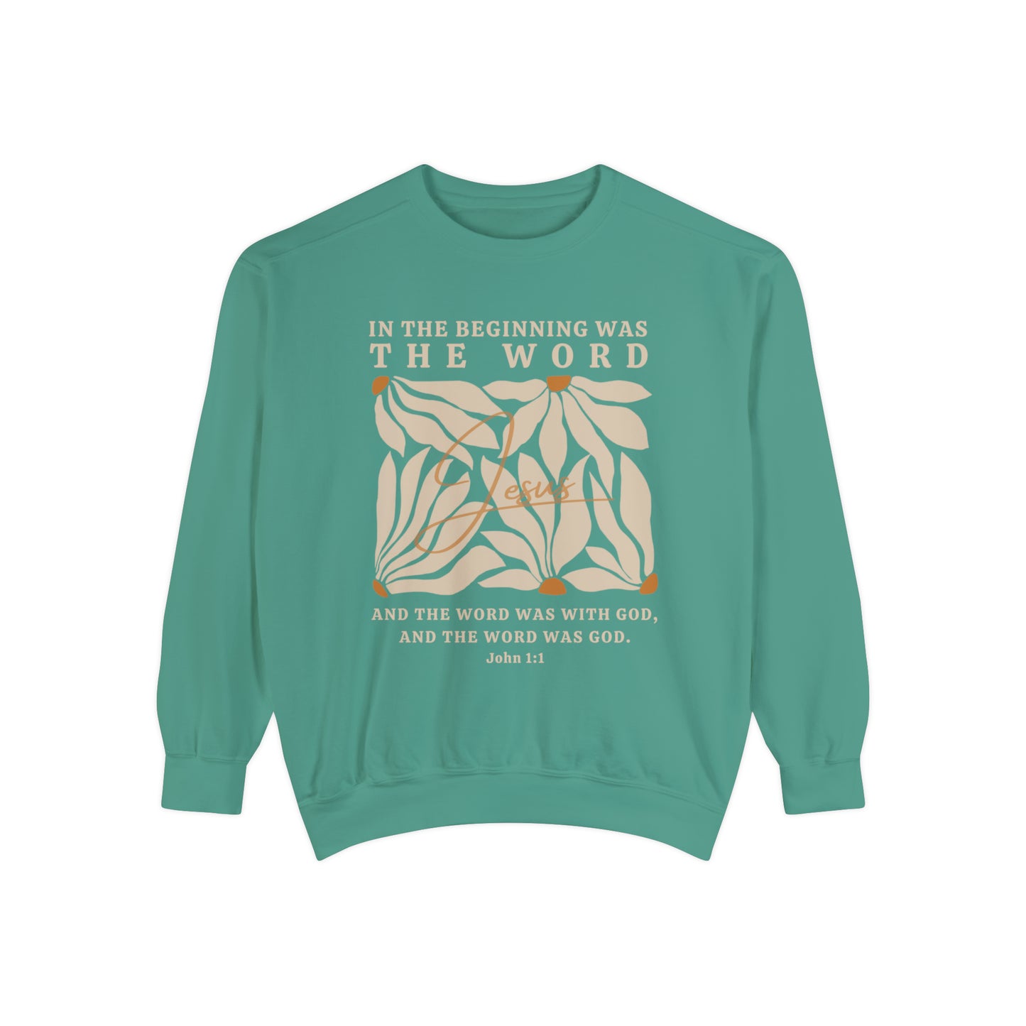 Christian Sweatshirt - John 1:1 In The Beginning Was The Word  | Comfort Colors Sweatshirt | Bible Verse Sweater