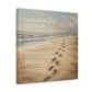 Footprints in the Sand Canvas Wall Art | Footprints Poem Canvas Gallery Wrap