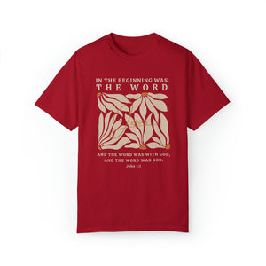 Jesus Shirt - In The Beginning Was The Word - John 1:1 Christian Shirt | Comfort Colors Shirt | Scripture Bible Verse T-Shirt