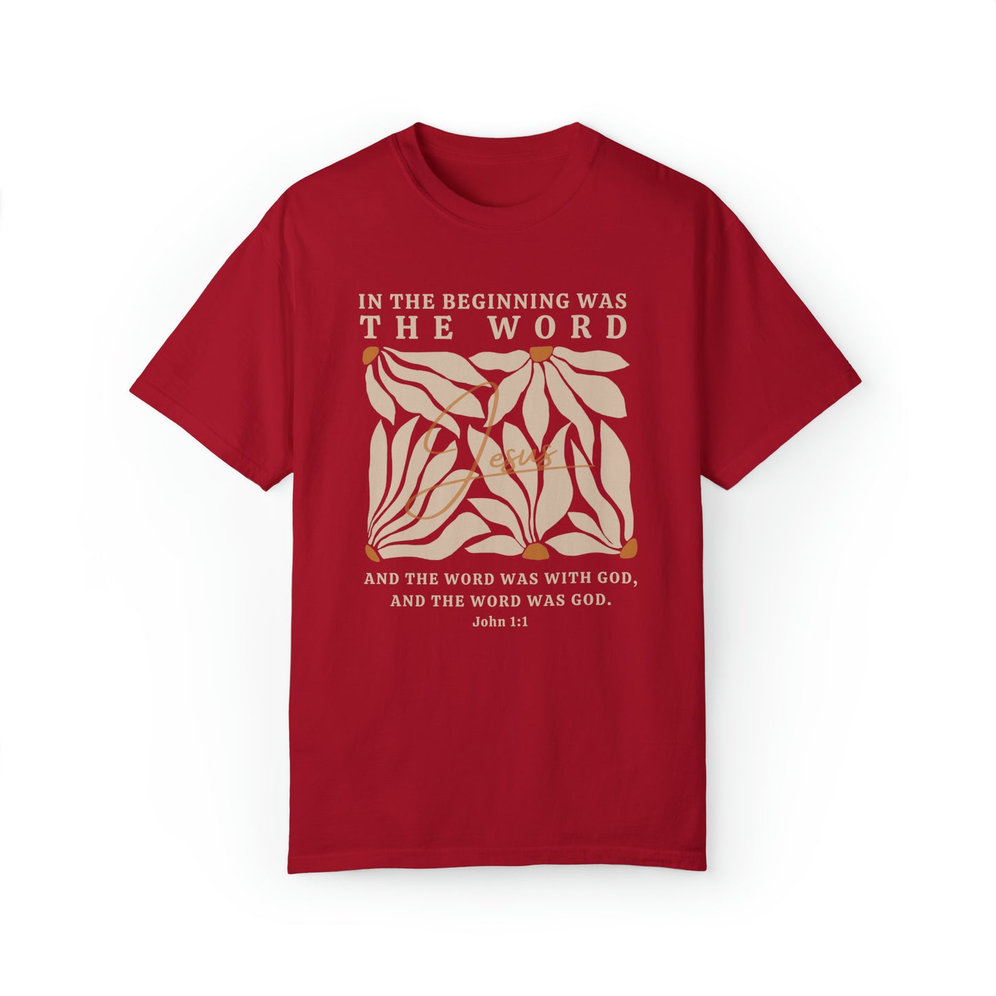Jesus Shirt - In The Beginning Was The Word - John 1:1 Christian Shirt | Comfort Colors Shirt | Scripture Bible Verse T-Shirt