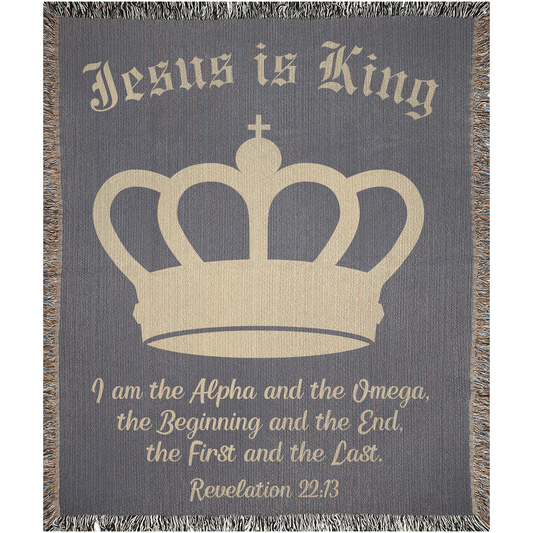 Jesus Is King Blanket - Woven Blanket