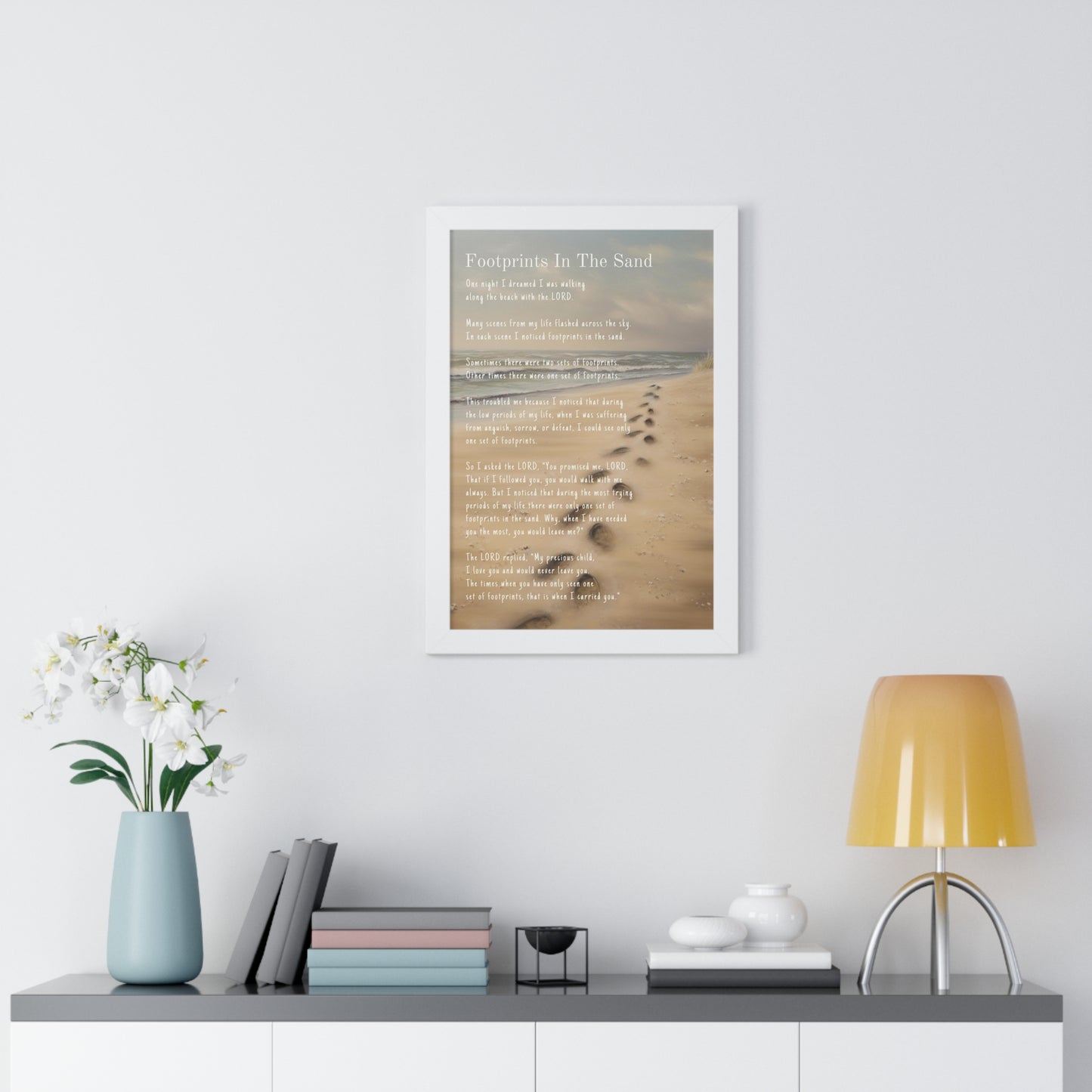 Framed Wall Art - Footprints In The Sand