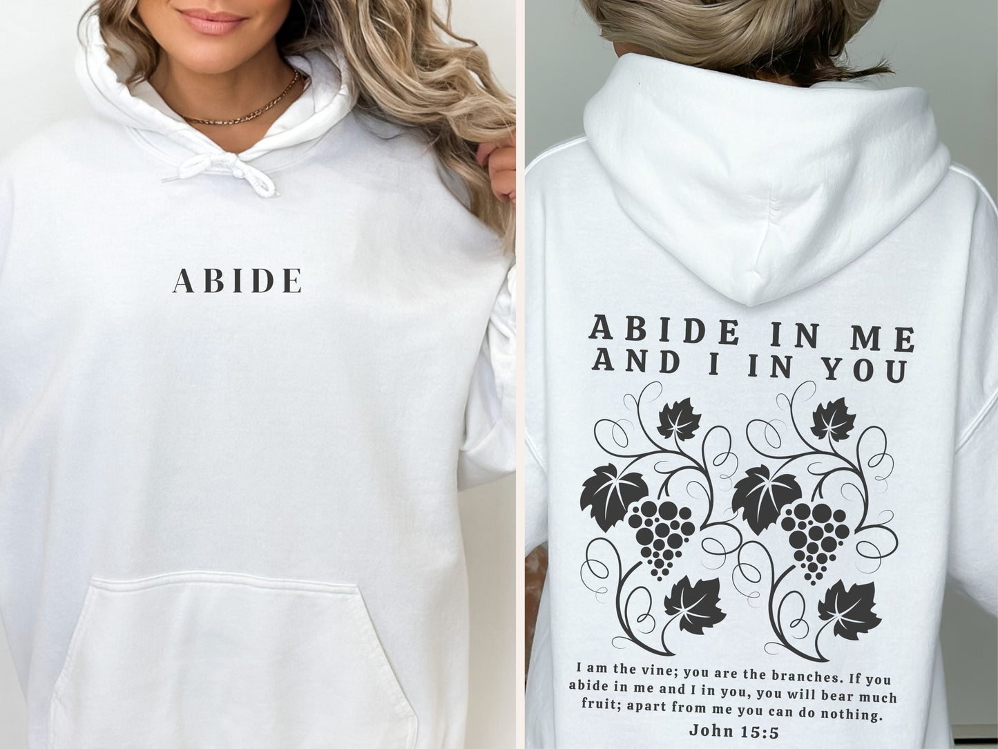Abide Hoodie - Abide In Christ Hooded Sweater