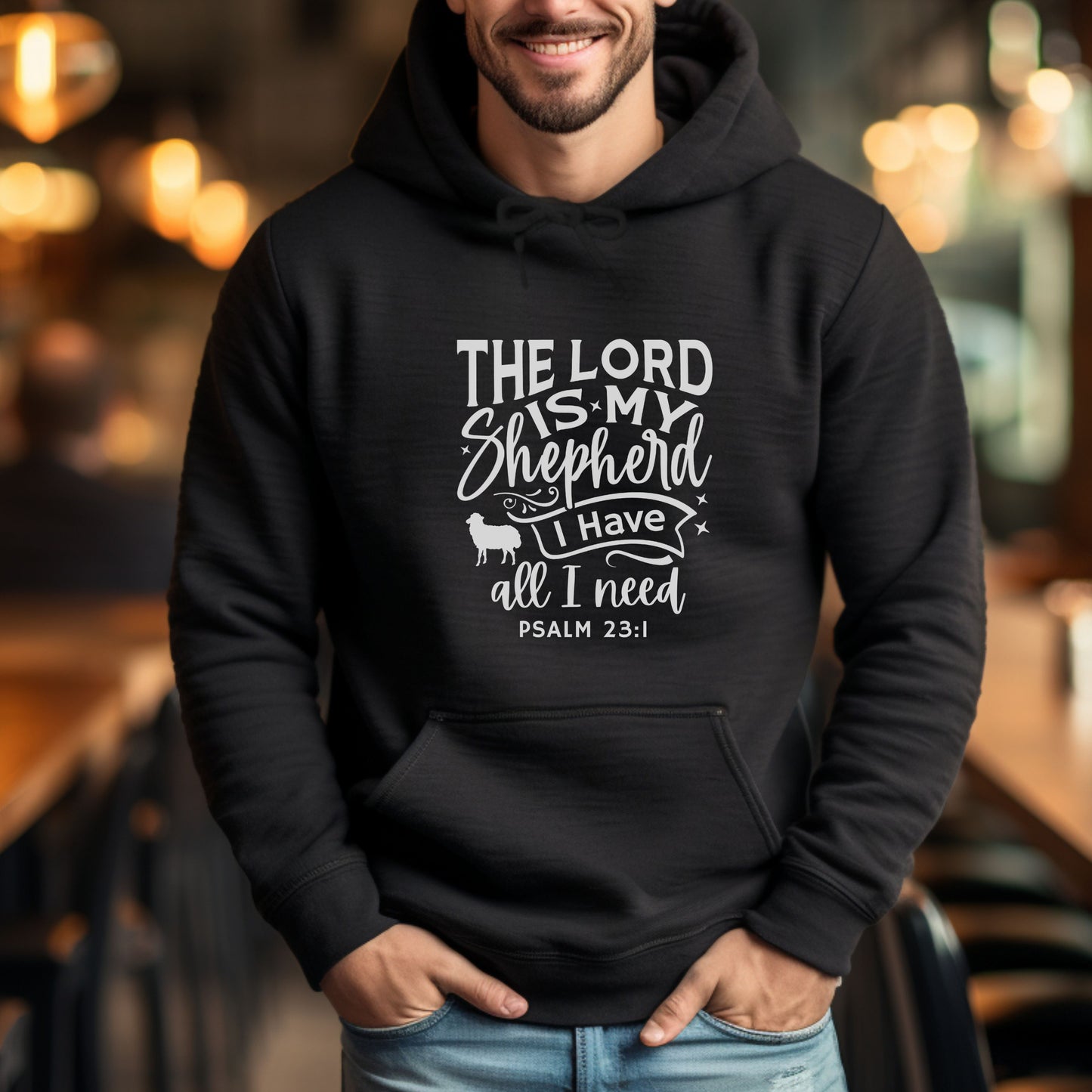 The Lord Is My Shepherd - Psalm 23 Bible Verse Hoodie