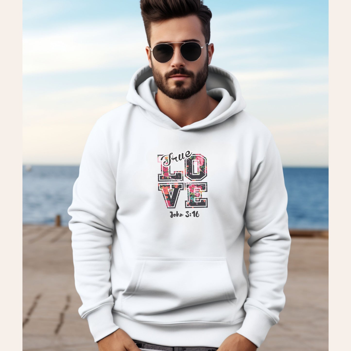 True Love Hoodie - John 3:16 Christian Hooded Sweatshirt