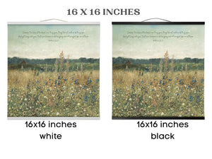 Hanging Canvas Tapestry - Consider The Lilies Bible Verse - Vintage Art On Canvas