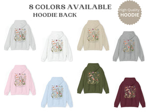 Women's Christian Hooded Sweatshirt - Vintage Flowers Hoodie Sweatshirt, Pullover Hoodie With Bible Verse