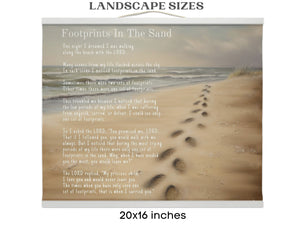 Hanging Canvas Tapestry - Footprints In The Sand Art On Canvas