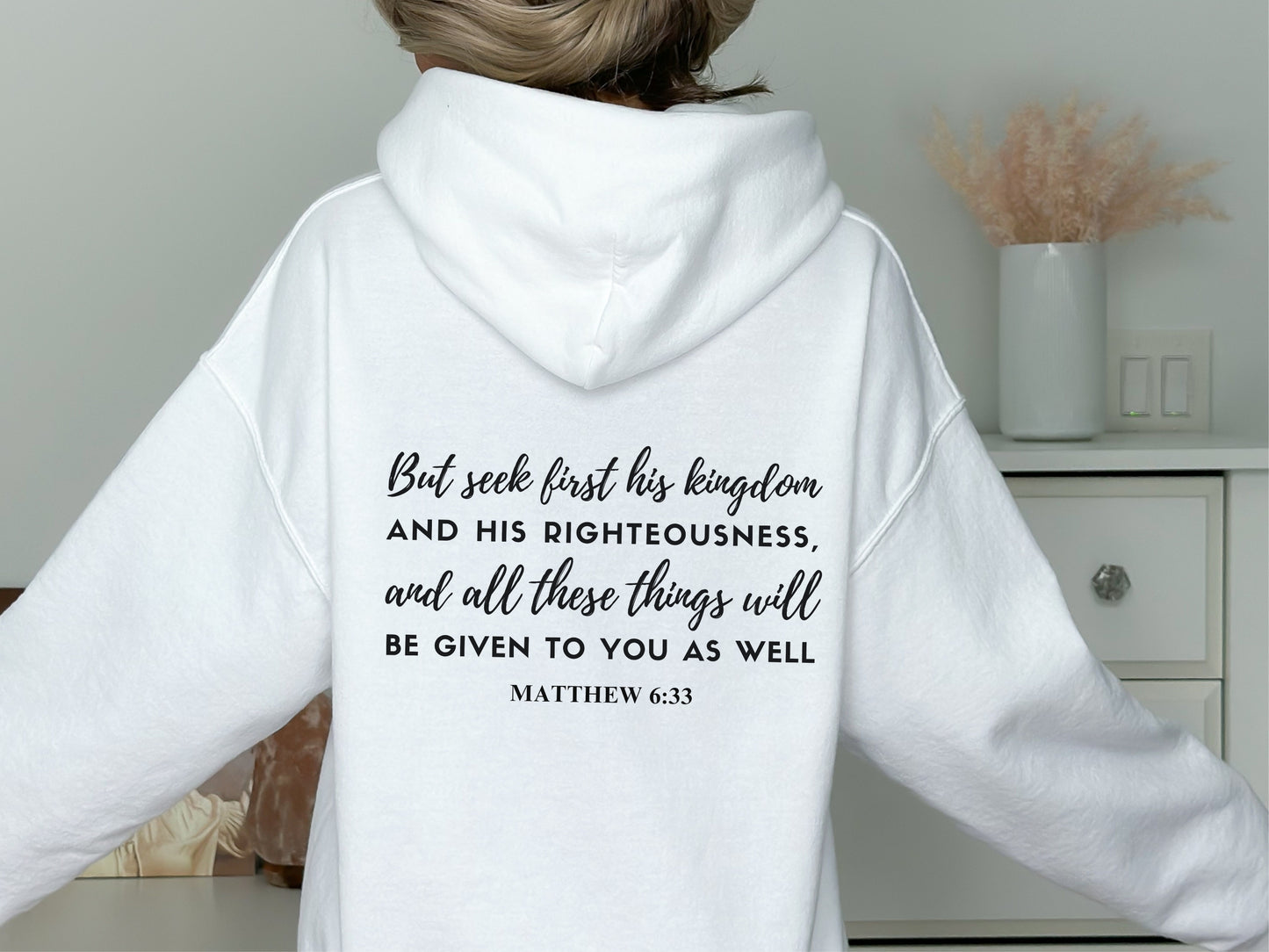 Seek God Christian Hoodie | Bible Verse Hooded Sweatshirt Matthew 6:33