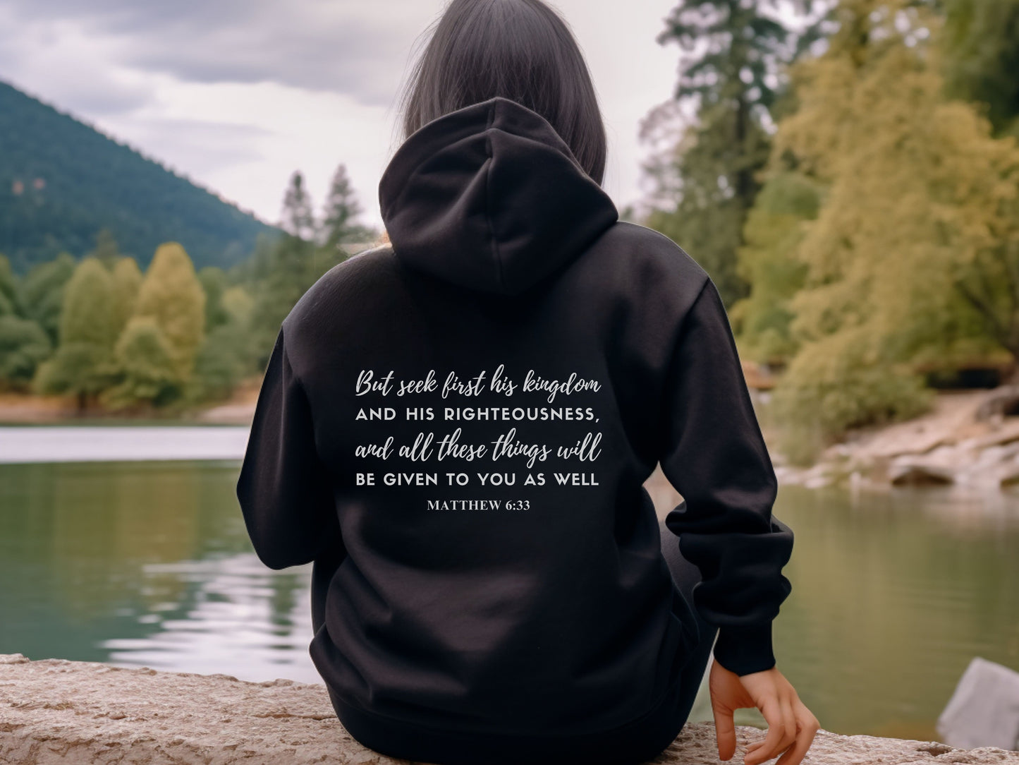 Seek God Christian Hoodie | Bible Verse Hooded Sweatshirt Matthew 6:33