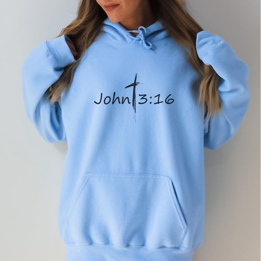 John 3:16 Hooded Sweatshirt - Christian Hoodie