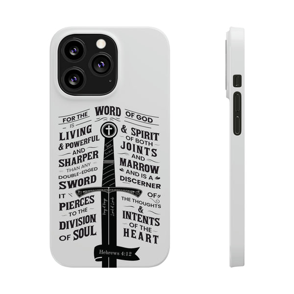 Christian iPhone Case Hebrews 4:12 - The Word of God is Living & Powerful Hover