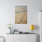 Canvas Wall Art - Footprints In The Sand - Vertical Canvas