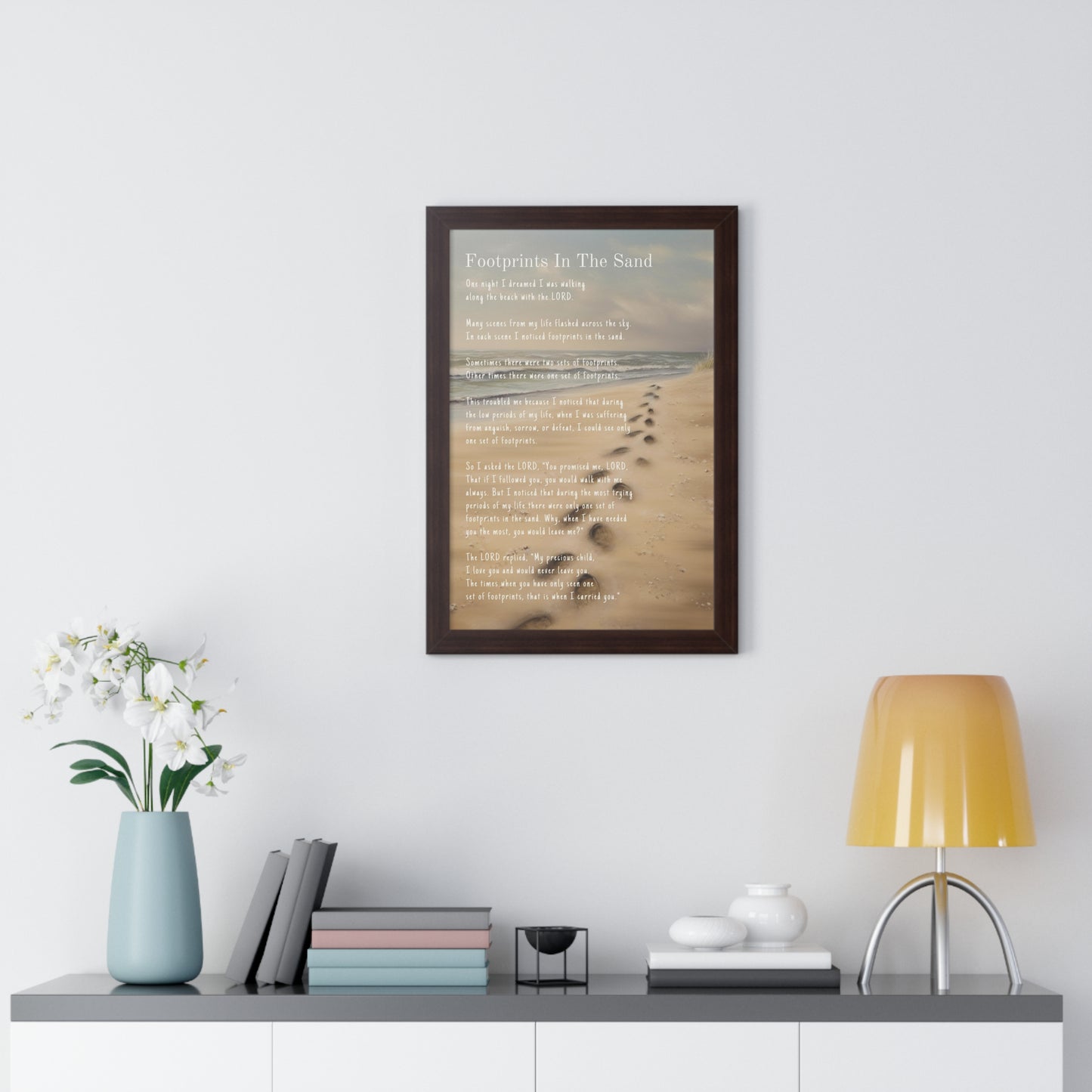 Framed Wall Art - Footprints In The Sand