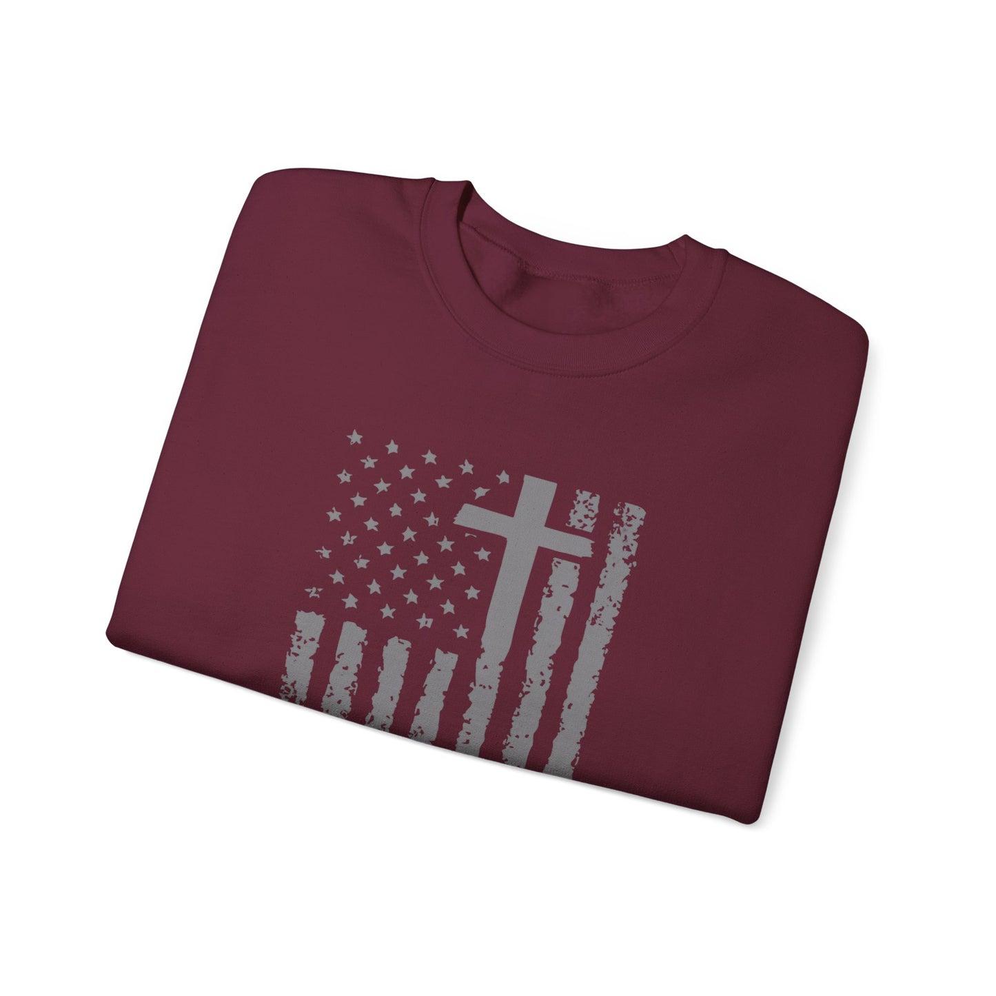 American Flag Sweatshirt - Faith Over Fear Sweater | Patriotic Sweatshirt, USA Flag Sweater