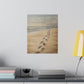 Canvas Wall Art - Footprints In The Sand - Vertical Canvas