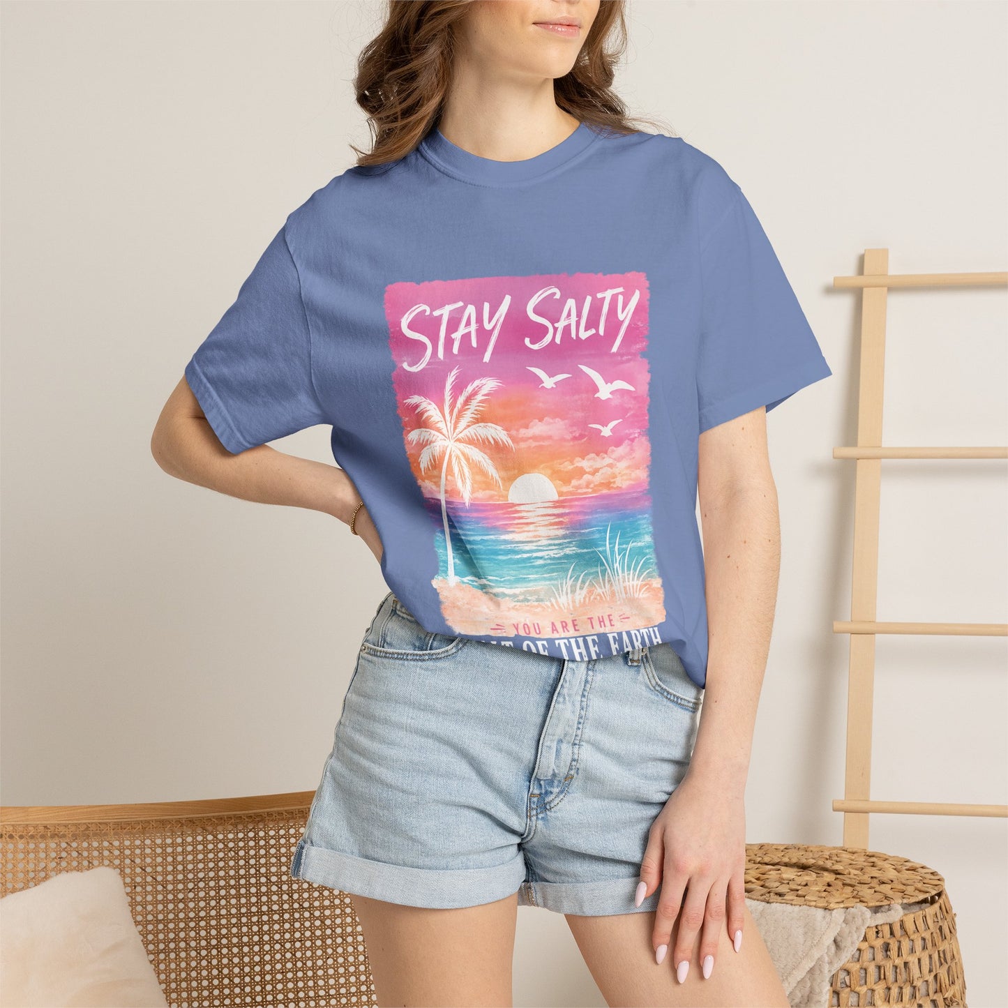 Stay Salty Bible Verse Beach T-Shirt — "You Are the Salt of the Earth" (Matthew 5:13)