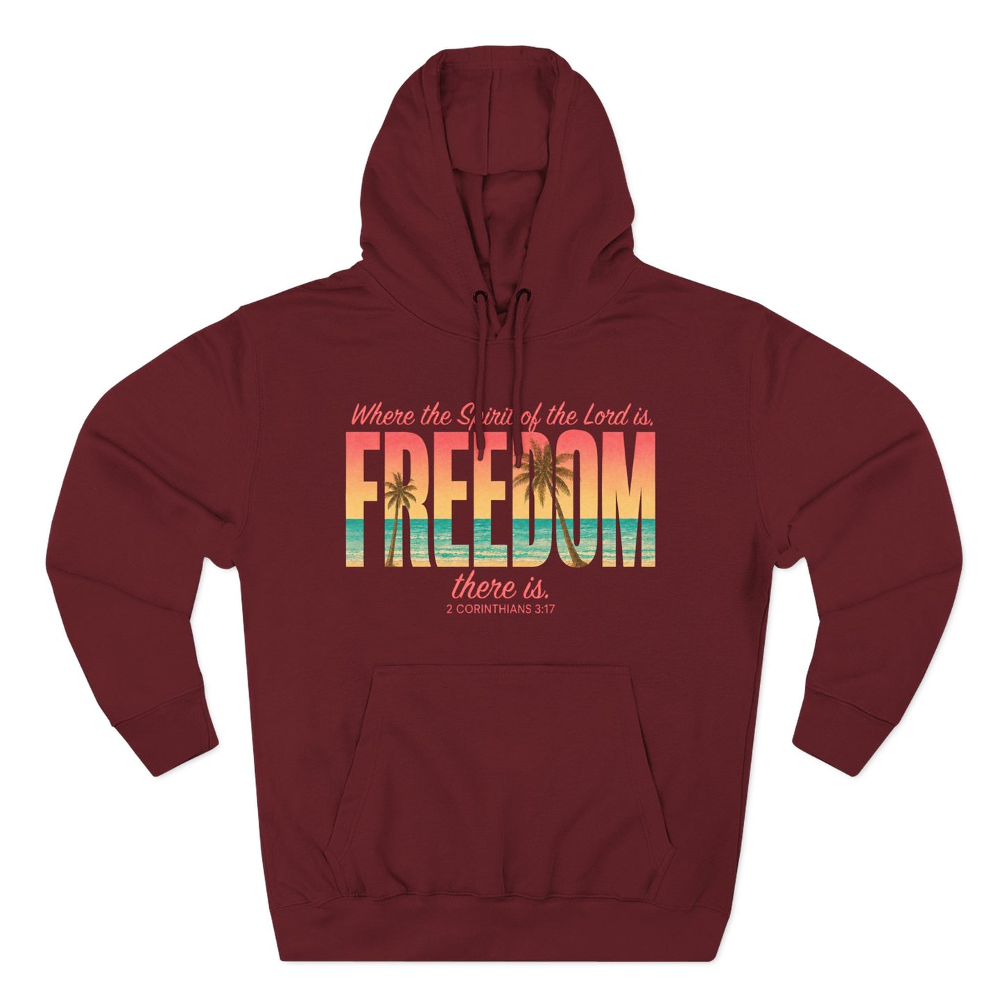 Freedom Hoodie — "The Spirit of the Lord" Faith Surf Beach Hoodie