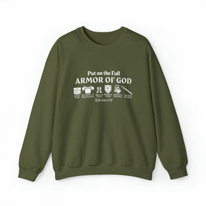 Put on The Full Armor of God Sweatshirt - Christian Crewneck Sweatshirt | Bible Verse Sweater