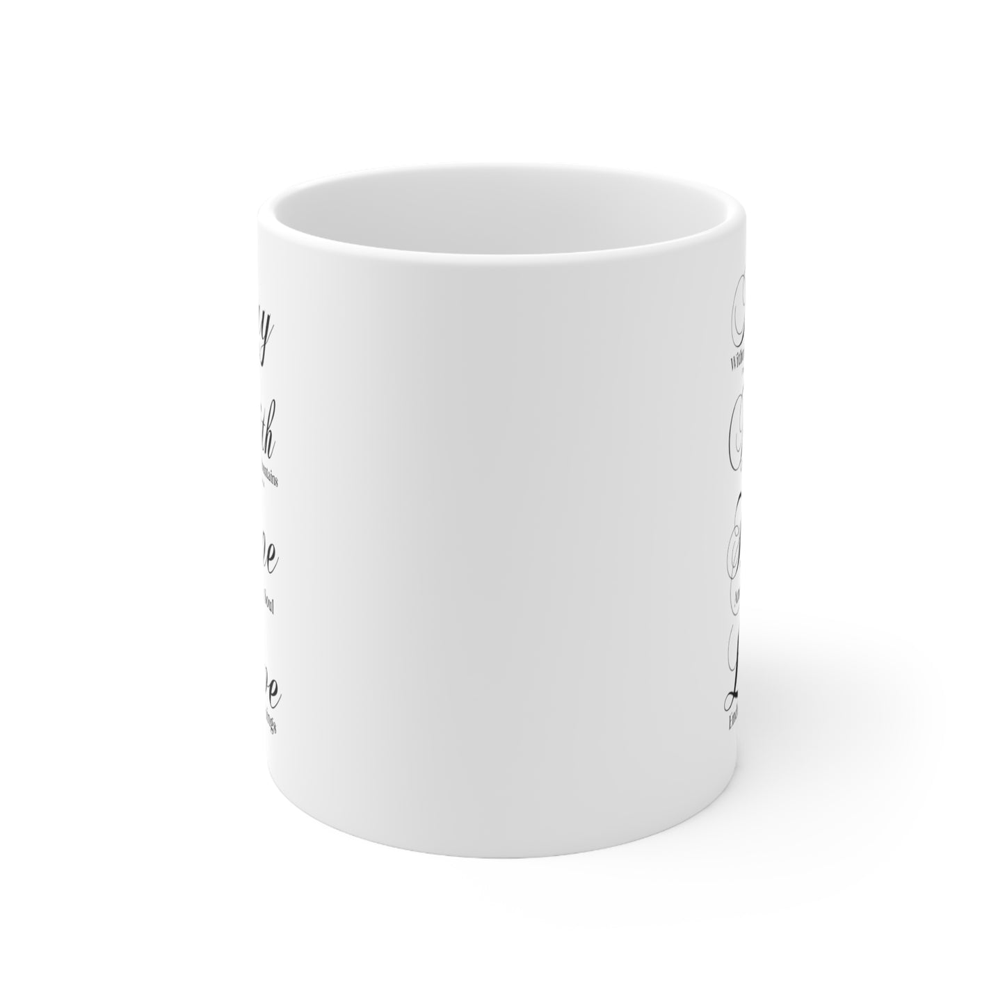 Pray Faith Hope Love Ceramic Mug - Christian Coffee Cup
