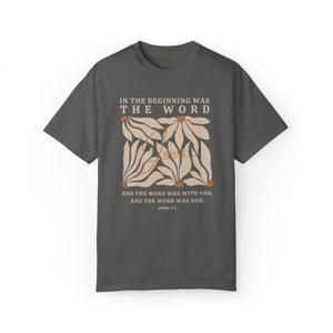 Jesus Shirt - In The Beginning Was The Word - John 1:1 Christian Shirt | Comfort Colors Shirt | Scripture Bible Verse T-Shirt