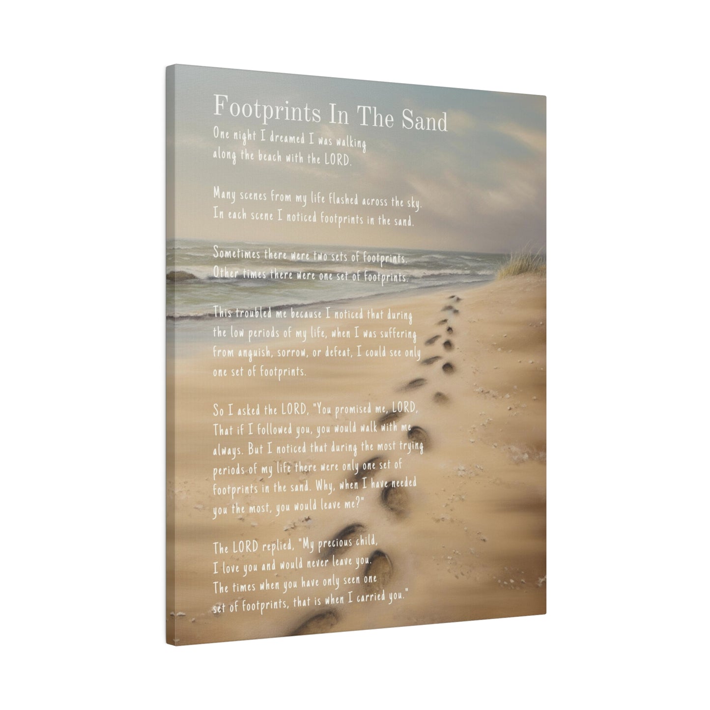 Canvas Wall Art - Footprints In The Sand - Vertical Canvas