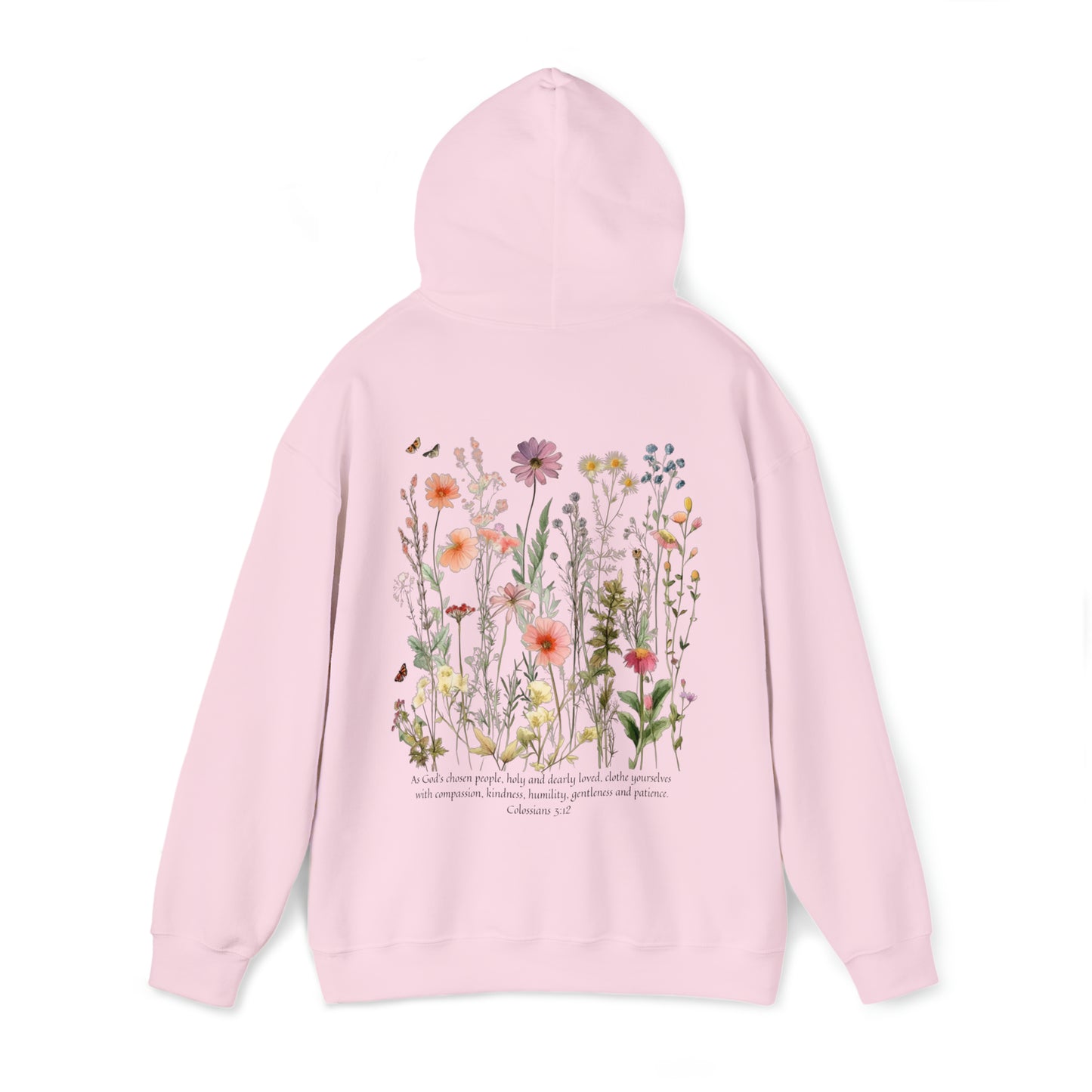 Women's Christian Hooded Sweatshirt - Vintage Flowers Hoodie Sweatshirt, Pullover Hoodie With Bible Verse