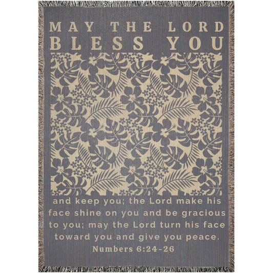 May The Lord Bless You Woven Blanket