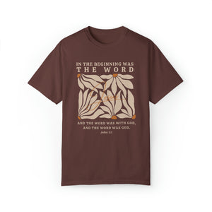 Jesus Shirt - In The Beginning Was The Word - John 1:1 Christian Shirt | Comfort Colors Shirt | Scripture Bible Verse T-Shirt
