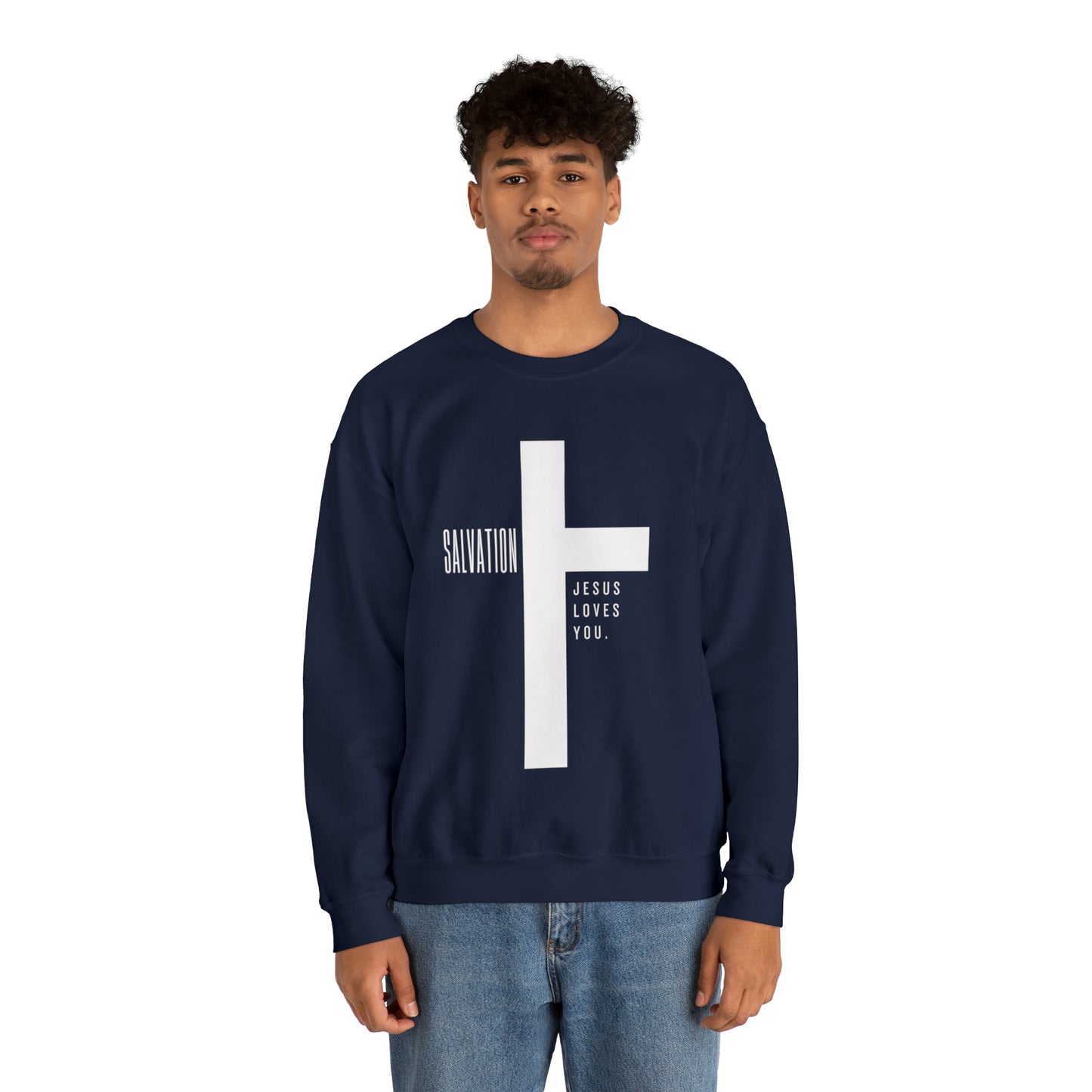 Jesus Sweatshirt | Jesus Loves You Sweatshirt, Salvation Christian Cross Sweatshirt