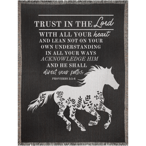 Woven Blanket - Horse Blanket, Lord Shall Direct Your Paths - Proverbs 3:5 Bible Verse Blanket