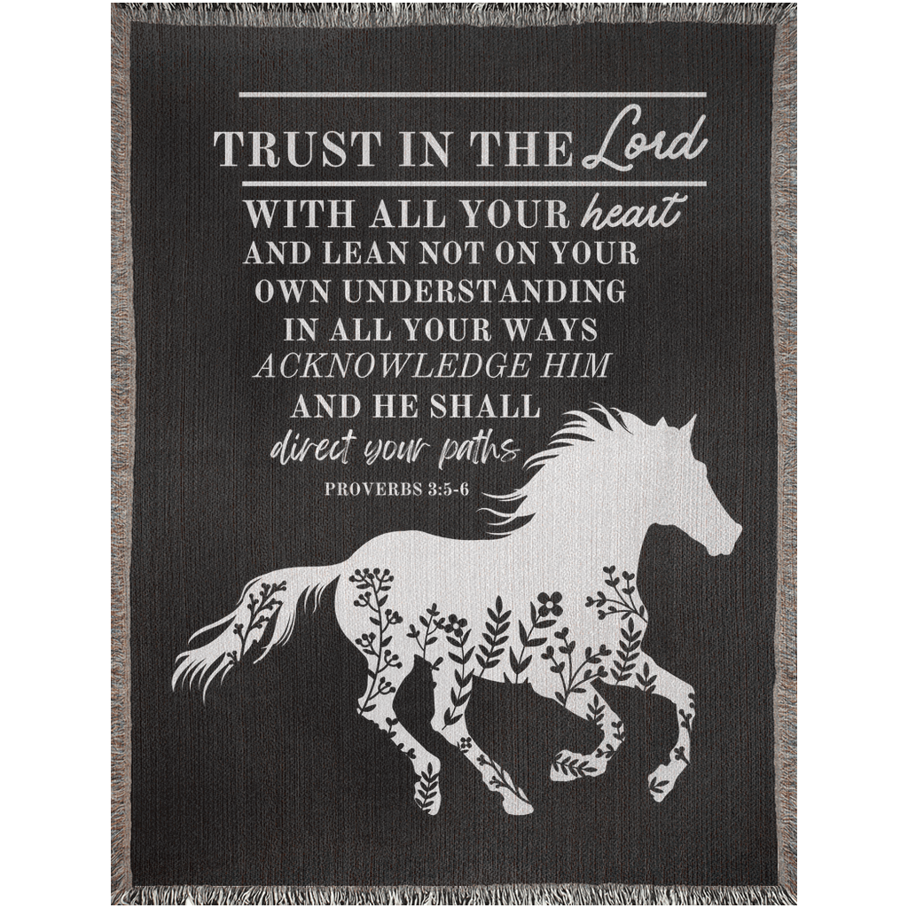 Woven Blanket - Horse Blanket, Lord Shall Direct Your Paths - Proverbs 3:5 Bible Verse Blanket
