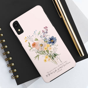 Flower Phone Case with Bible Verse Isaiah 40:8, Bible Verse Phone Case