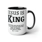 Jesus Is King Christian Coffee Mug | Scripture Mug with Revelation 19:16