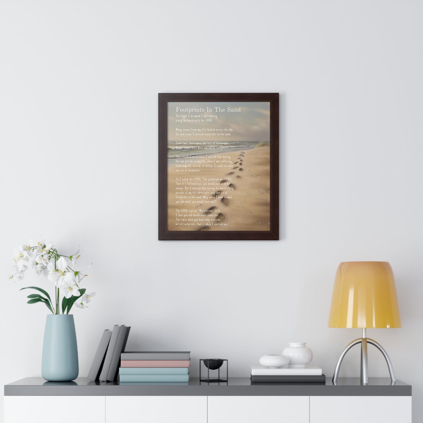 Framed Wall Art - Footprints In The Sand
