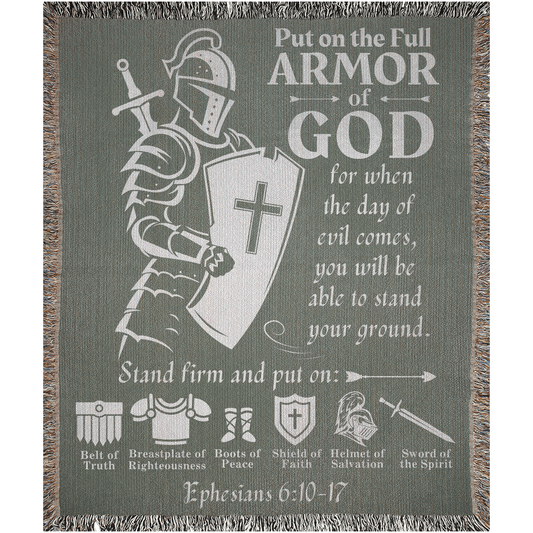 Woven Blanket- Put On The Full Armor of God