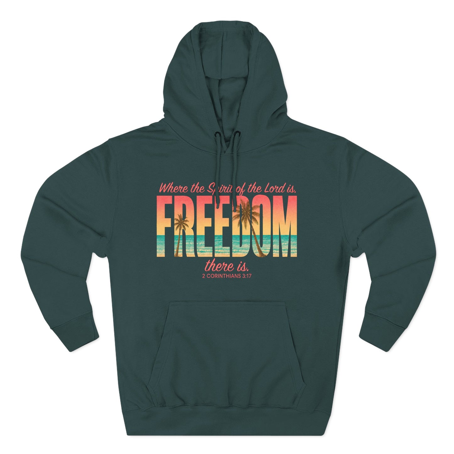 Freedom Hoodie — "The Spirit of the Lord" Faith Surf Beach Hoodie